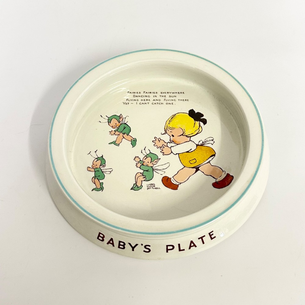 Vintage Shelley Baby’s Plate With Fairies By Mabel Lucie Attwell