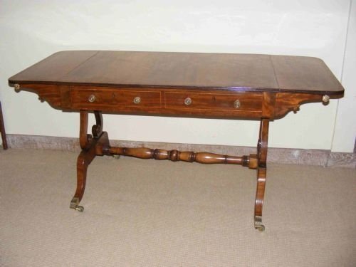 George III Mahogany Sofa Table with Two Drawers