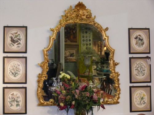 fig 1. Regency hand carved and water gilded wall mirror.