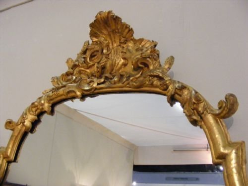 fig 3. Regency hand carved and water gilded wall mirror.