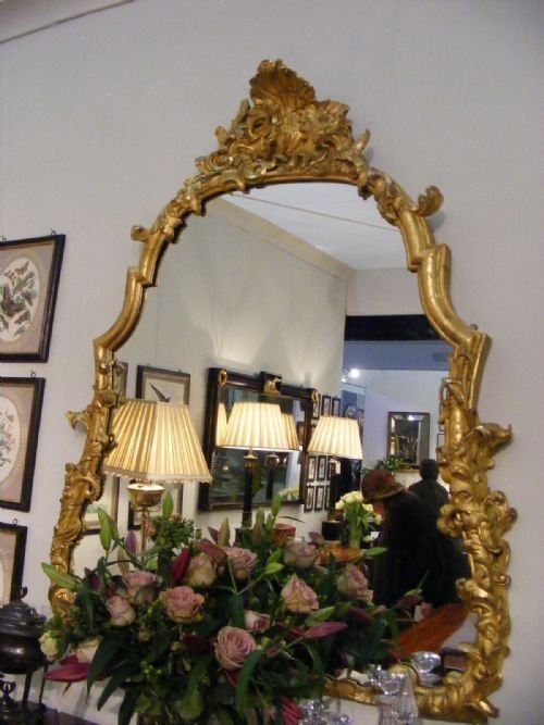fig 4. Regency hand carved and water gilded wall mirror.