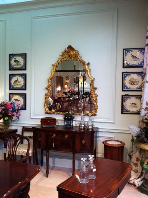 Regency Hand Carved and Water Gilded Wall Mirror.