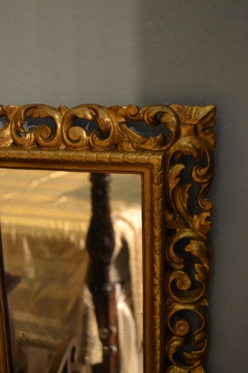fig 2. Lovely small hand carved and water gilded 19th century decorative mirror with original mercury plate in immaculate condition.