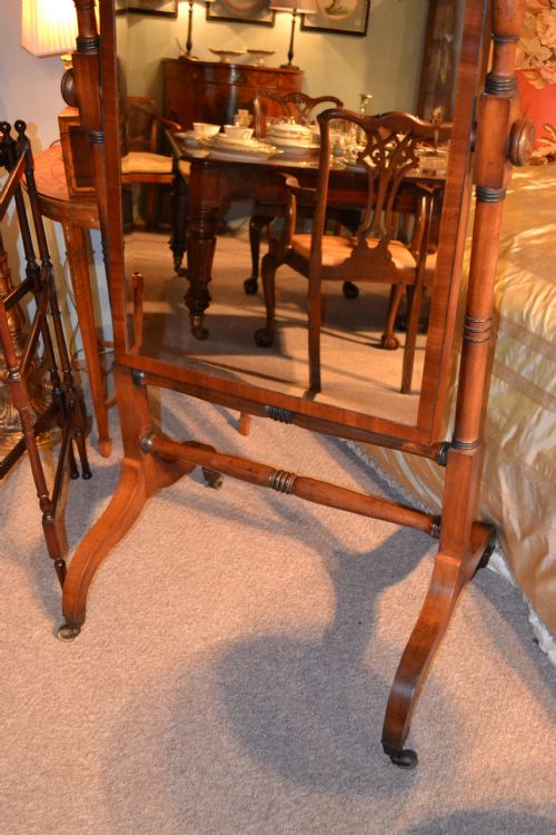 fig 3. George III sheraton mahogany cheval dressing mirror