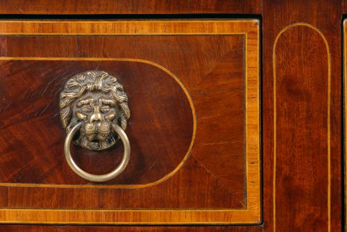 fig 2. Smart Sheraton revival serpentine mahogany sideboard in immaculate condition.