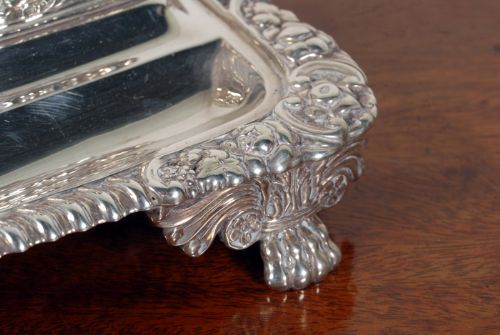 fig 3. Solid silver writing desk set. London Dated 1821
