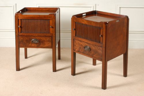 fig 2. A fine pair of George III tambour fronted bedside commodes in excellent condition