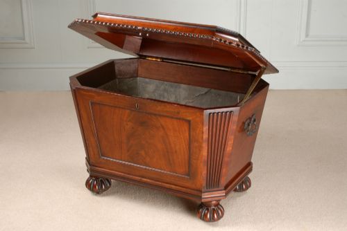 fig 1. Quality early Regency mahogany flat top wine cooler attributed to Gillows in excellent condition