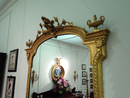 fig 3. A fine and superb mid 19th century gilt overmantel mirror with makers stamp.