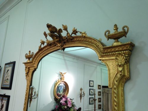 fig 4. A fine and superb mid 19th century gilt overmantel mirror with makers stamp.