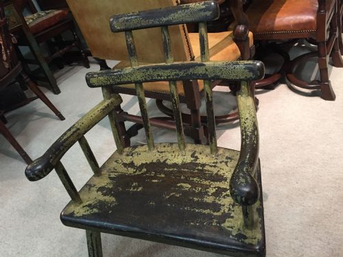 fig 1. A delightful painted primitive childs chair in good condition