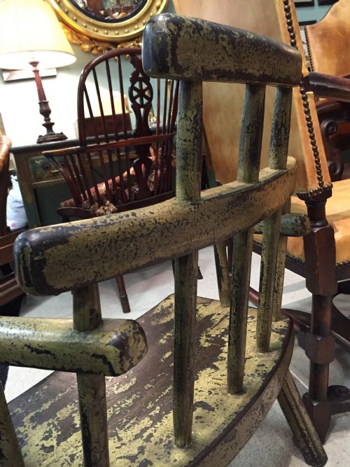 fig 2. A delightful painted primitive childs chair in good condition