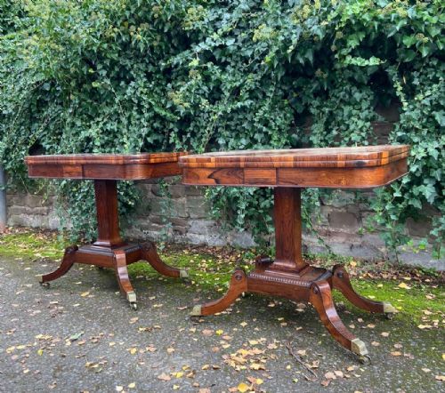 A Fine Pair of Regency Rosewood Card Tables in Excellent Condition