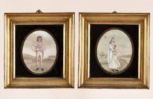 18TH CENTURY PAIR OF SILK EMBROIDERIES - ADDITIONAL PHOTO 3