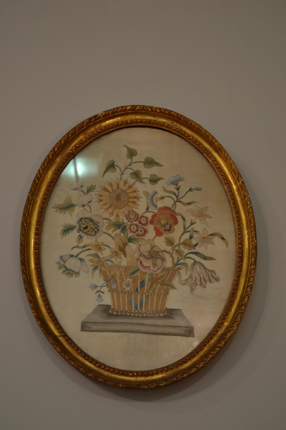 Very good quality 18th century floral sampler