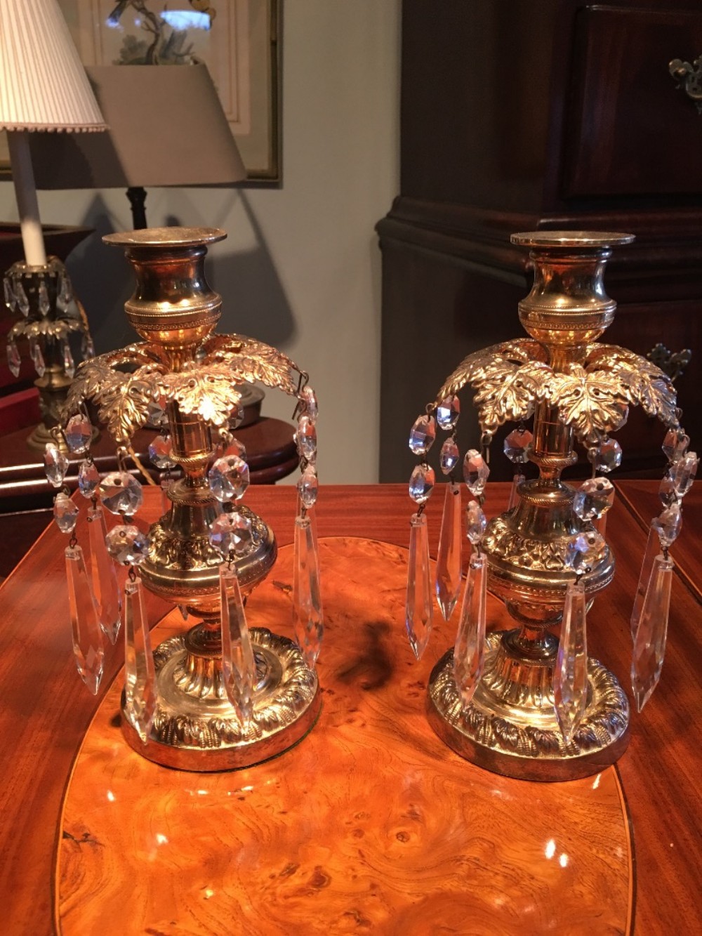 Pair of Decorative Regency brass candle sconces