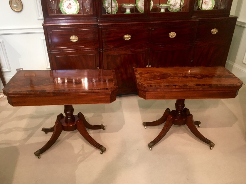 Fine Pair of Regency card tables