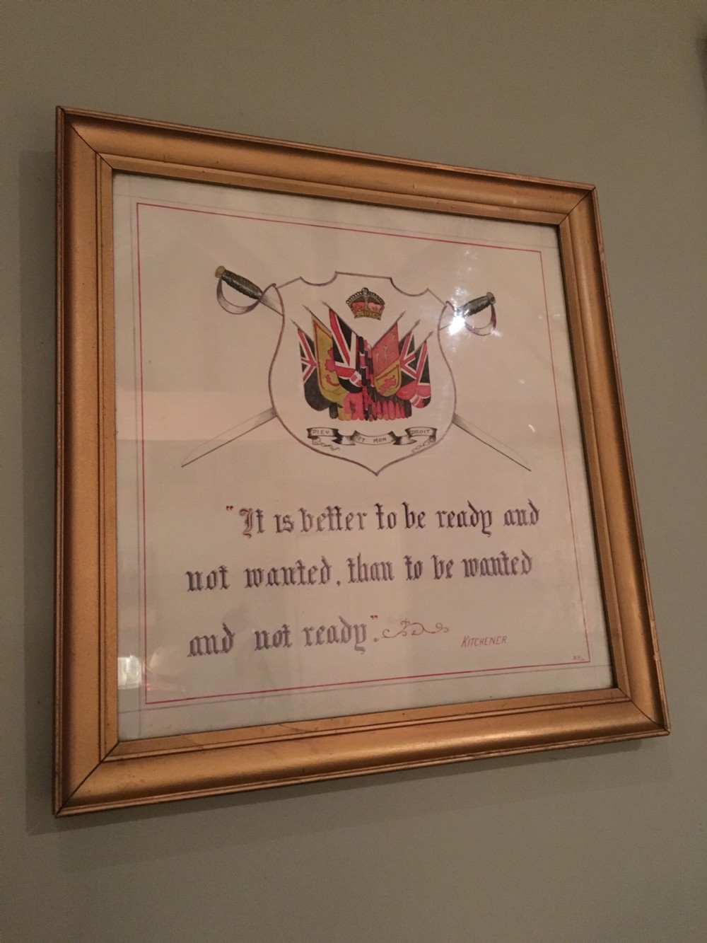 Watercolour quote by Lord Kitchener Militaria
