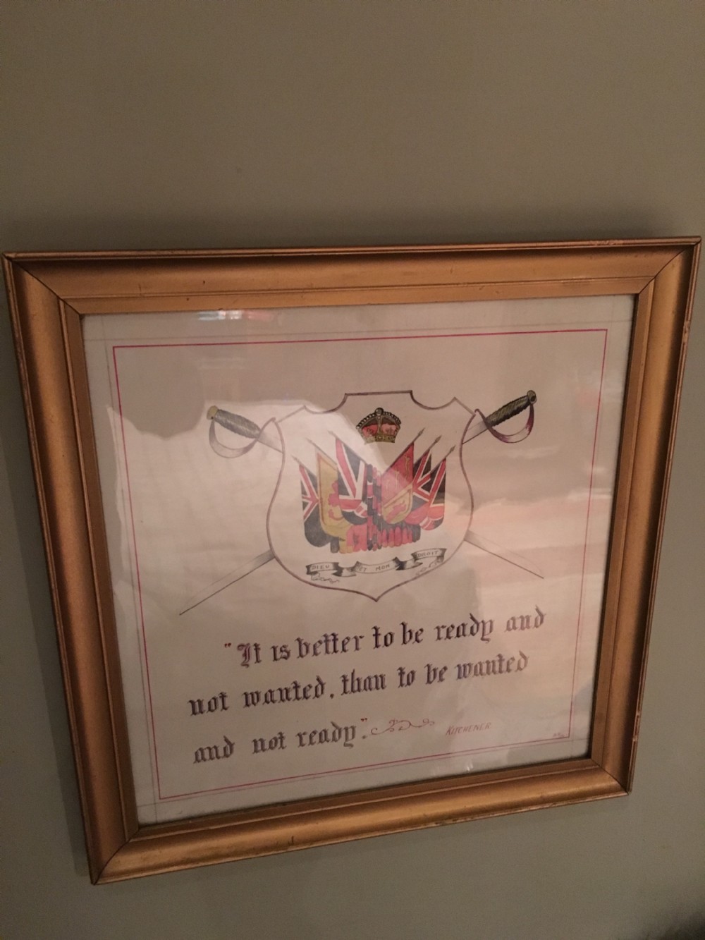 Watercolour quote by Lord Kitchener Militaria View VIII