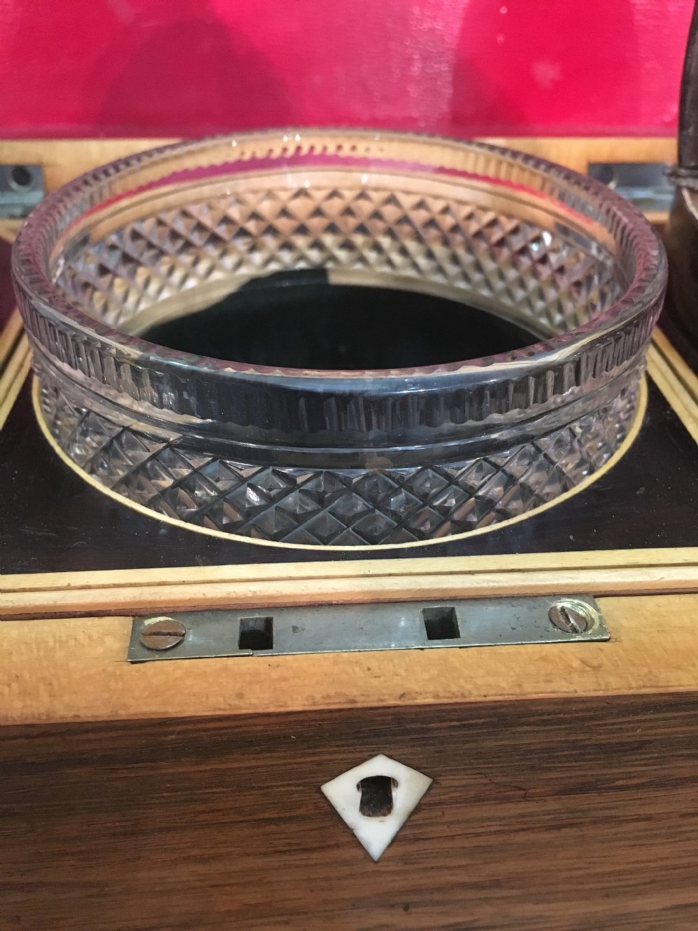 Rare Regency rosewood tea caddy with original interior View VII