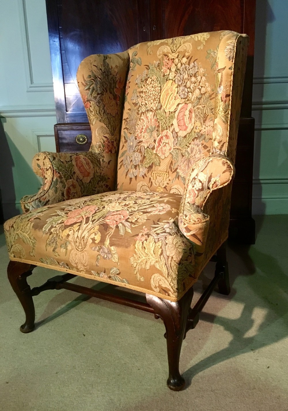 A beautiful Queen Anne style Wing Arm chair View III
