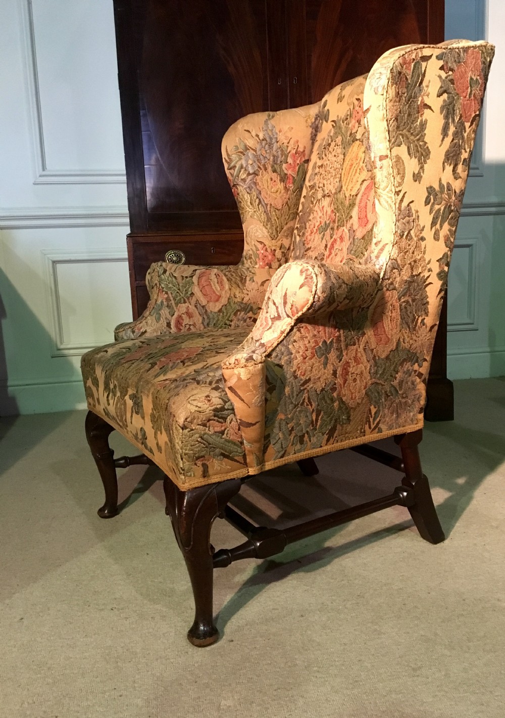 A beautiful Queen Anne style Wing Arm chair View IV