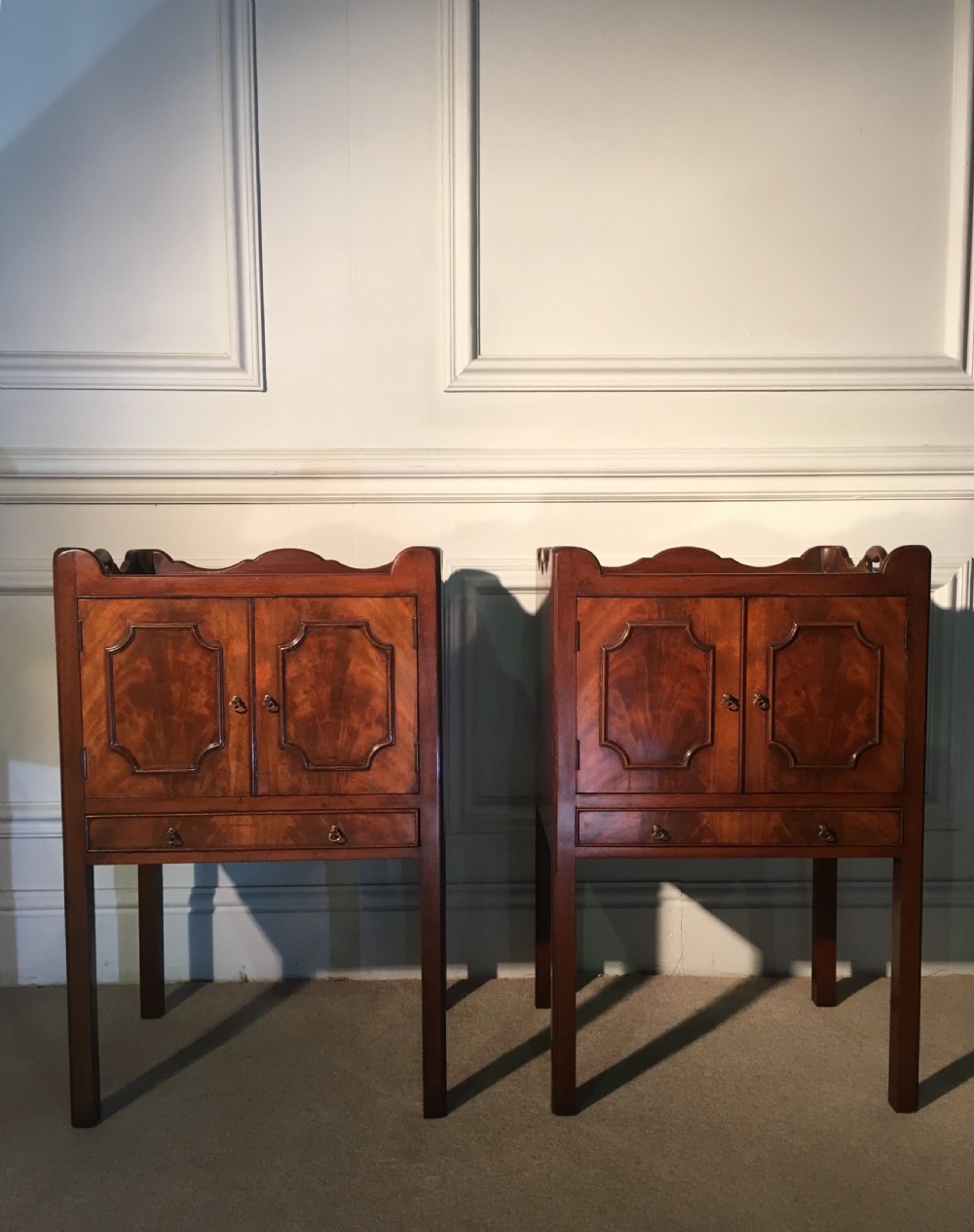 Super pair of George III style bedside cupboards