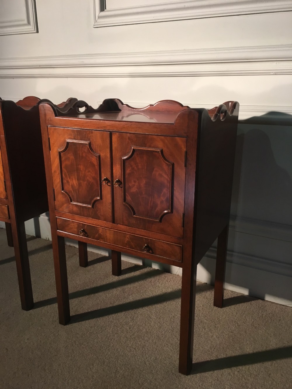 Super pair of George III style bedside cupboards View II
