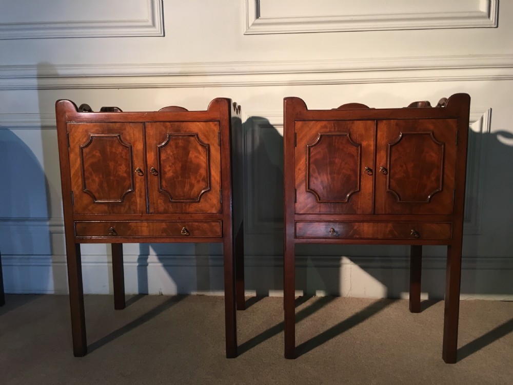 Super pair of George III style bedside cupboards View III