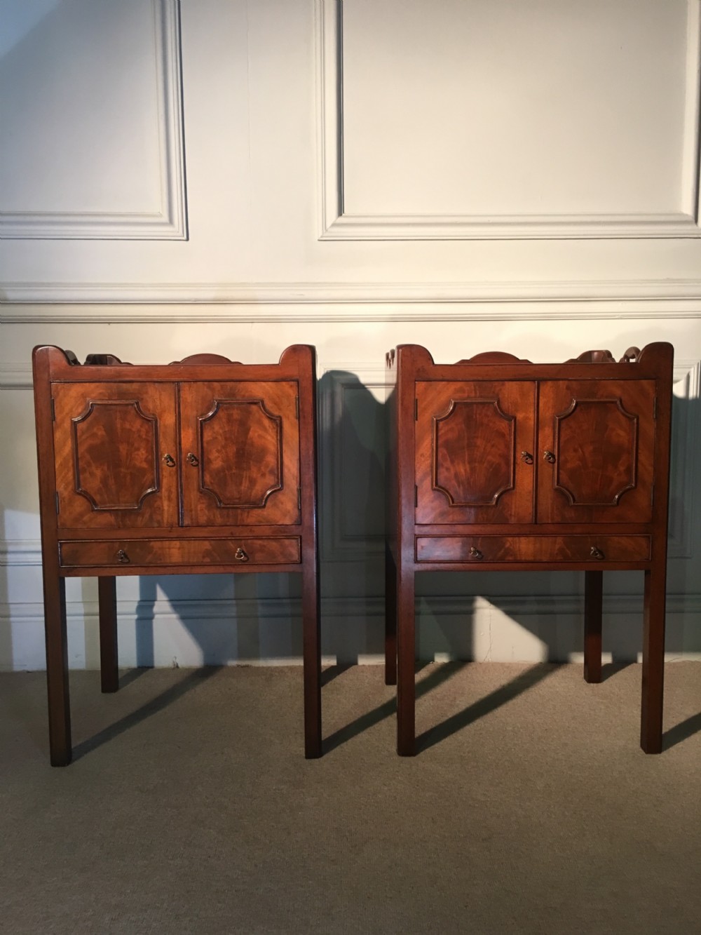 Super pair of George III style bedside cupboards View IV