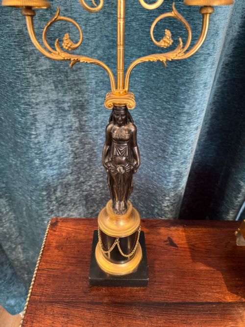FINE REGENCY PERIOD ORMOLU PATINATED FIGURAL CANDELABRA CIRCA 181015 - ADDITIONAL PHOTO 2
