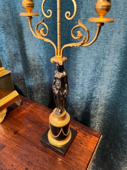 FINE REGENCY PERIOD ORMOLU PATINATED FIGURAL CANDELABRA CIRCA 181015 - ADDITIONAL PHOTO 3