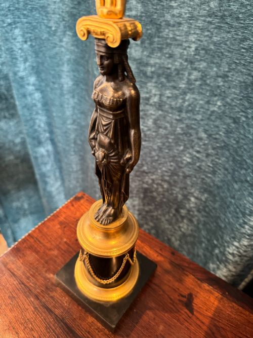 FINE REGENCY PERIOD ORMOLU PATINATED FIGURAL CANDELABRA CIRCA 181015 - ADDITIONAL PHOTO 6