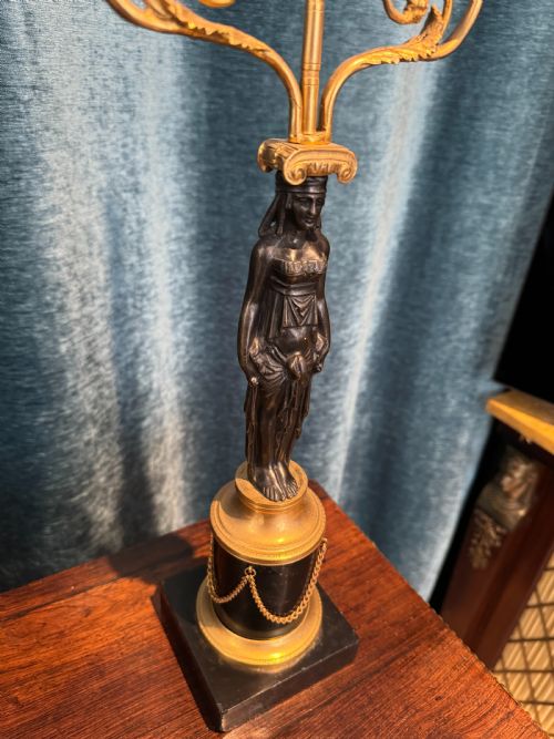 FINE REGENCY PERIOD ORMOLU PATINATED FIGURAL CANDELABRA CIRCA 181015 - ADDITIONAL PHOTO 7