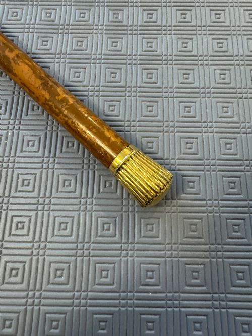 RARE 18 CARAT GOLD AND MALACCA WALKING STICK CIRCA 1900 - ADDITIONAL PHOTO 1