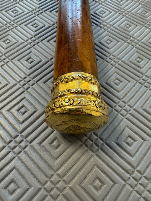 FINE GEORGIAN HERALDIC GOLD AND MALACCA WALKING STICK LATE 18TH CENTURY - ADDITIONAL PHOTO 1