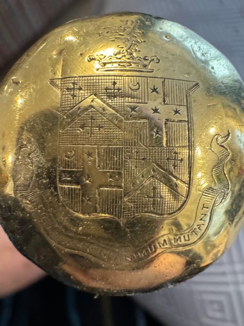 FINE GEORGIAN HERALDIC GOLD AND MALACCA WALKING STICK LATE 18TH CENTURY - ADDITIONAL PHOTO 2