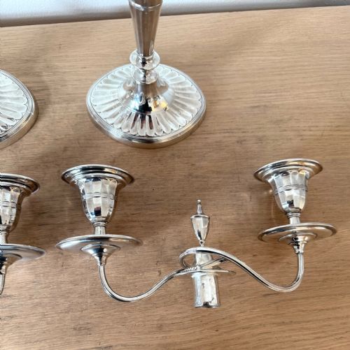 QUALITY PAIR OF VICTORIAN SILVER PLATED CANDELABRA - ADDITIONAL PHOTO 4