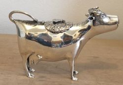 LOVELY GERMAN STERLING SILVER COW CREAMER