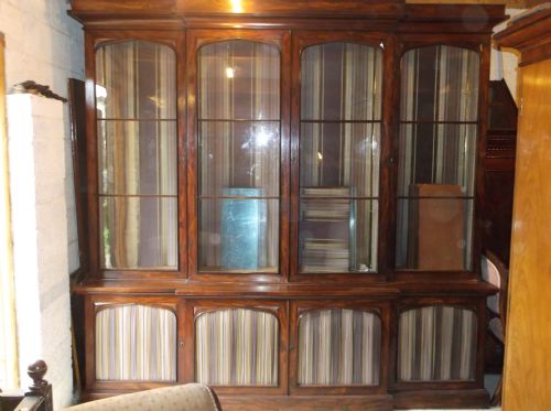 Good Mahogany Breakfront Bookcase Cabinet
