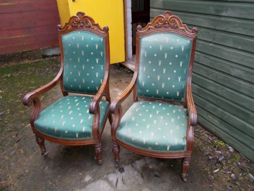 Pair of Rosewood Armchairs.