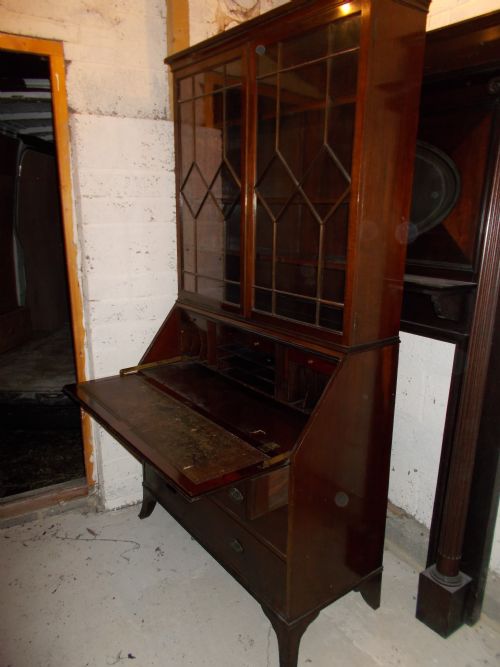 Early 20th Century Mahogany Bureau Bookcase