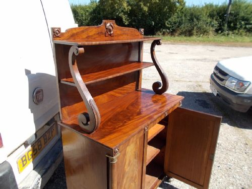Regency Mahogany 2 Door Side Cabinet with Gilt Metal Mounts.