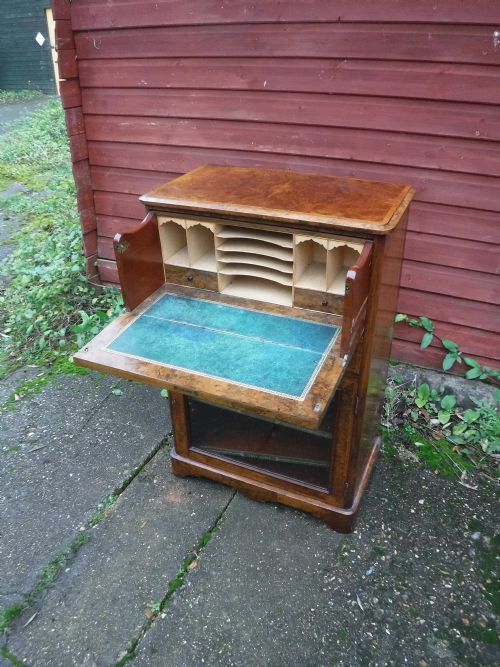 19th Century Walnut Secretaire Music Cabinet