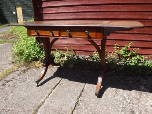 Regency Mahogany 2 Drawer Sofa Table