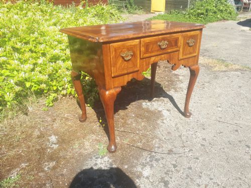 Walnut 3 Drawer Side Table