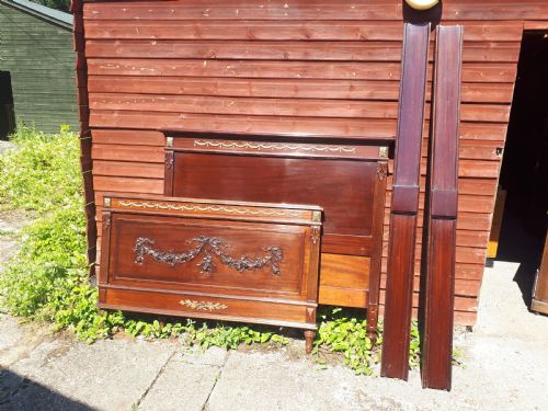 Mahogany and Gilt Metal Mounted Double Bed