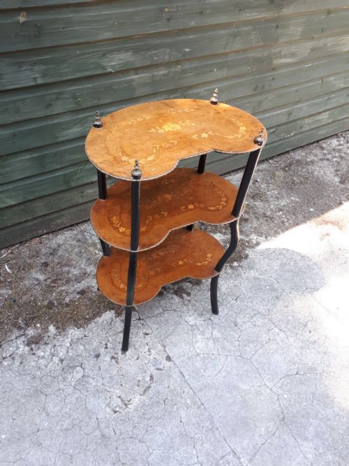 Pretty Little Inlaid Birds Eye Maple Etagere