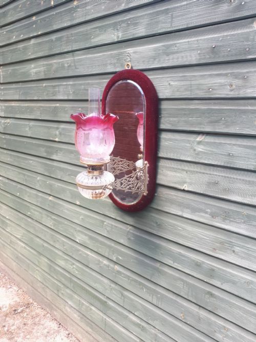 Late 19th Century Wall Mounted Mirrored Oil Lamp