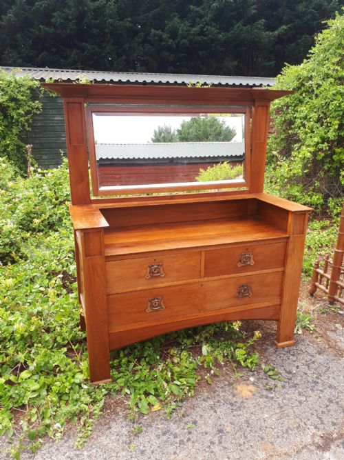 LATE 19TH CENTURY ARTS AND CRAFTS DRESSING CHEST - ADDITIONAL PHOTO 1